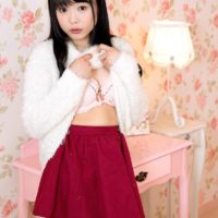 Ultra-cute Oriental nubile Yui Kawagoe shedding skirt and lingerie to pose in the naked